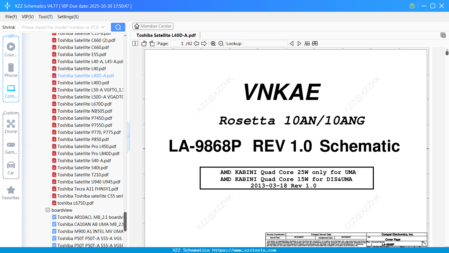 Laptop Toshiba Satellite L40D-A